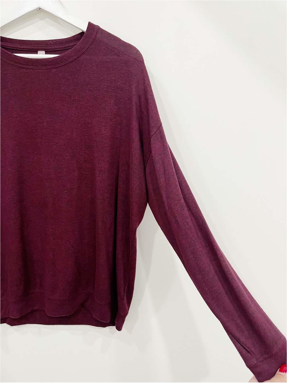 Athleta Burgundy Heather Mindful Soft Pullover Sweater - Picture 6 of 10